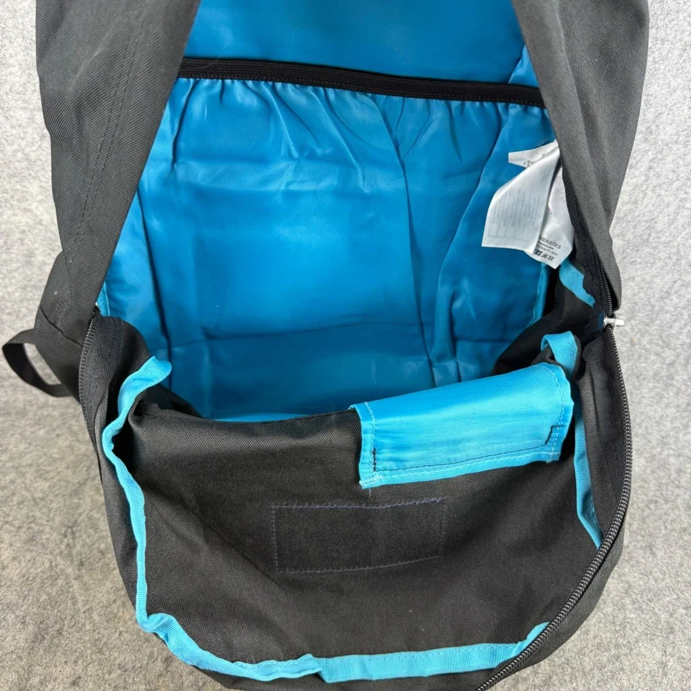 JanSport Digibreak Backpack Black Cyan Blue Laptop Sleeve JS00T50F